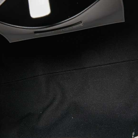 VALENTINO White/Black Zebra Print Canvas and Leather Small VLogo Tote - Picture 7 of 8